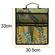 (Yellow flower) 600D Oxford Cloth  Portable Foldable Garden Kneeler Seat Tool Bag For Outdoor Work Cart Storage Pouch