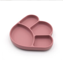 (Rose) Children's food grade silicone dinner plate