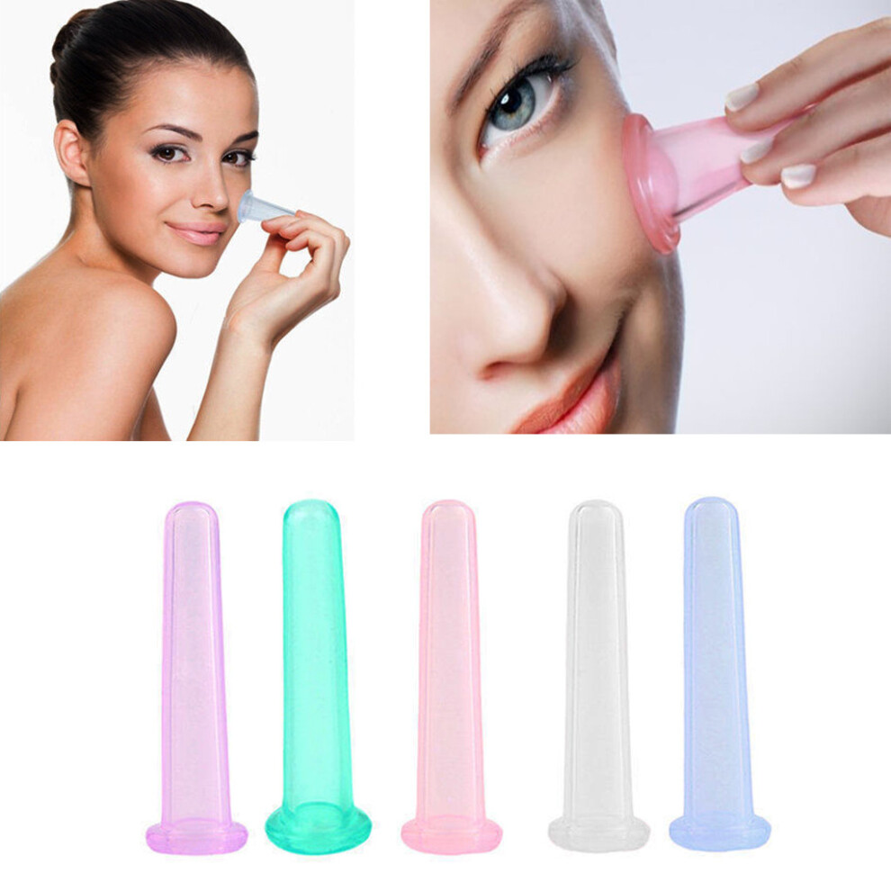 2 x Large Cup Facial Face Eye Silicone Cupping Vacuum Suction Lifting Massage