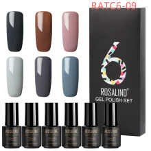 (RATC6-09) 6PCS ROSALIND Gel Nail Polish Set Series UV Lacquer Varnish Set For Art Desgin Manicure Top And Base