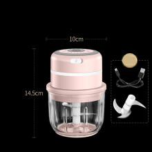 (Pink L) Mini USB Electric Garlic Masher Wireless Press Mincer Vegetable Chili Meat Grinder Food Chopper Kitchen Tools