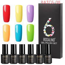 (RATC6-08) 6PCS ROSALIND Gel Nail Polish Set Series UV Lacquer Varnish Set For Art Desgin Manicure Top And Base