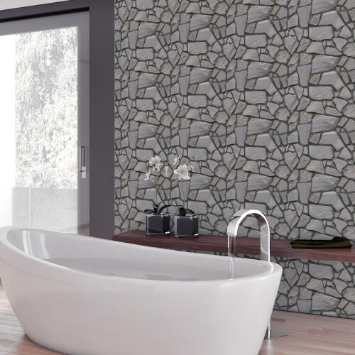 (518) 3D Embossed Brick Wallpaper Stickers - Wall Decor & Tile Simulation