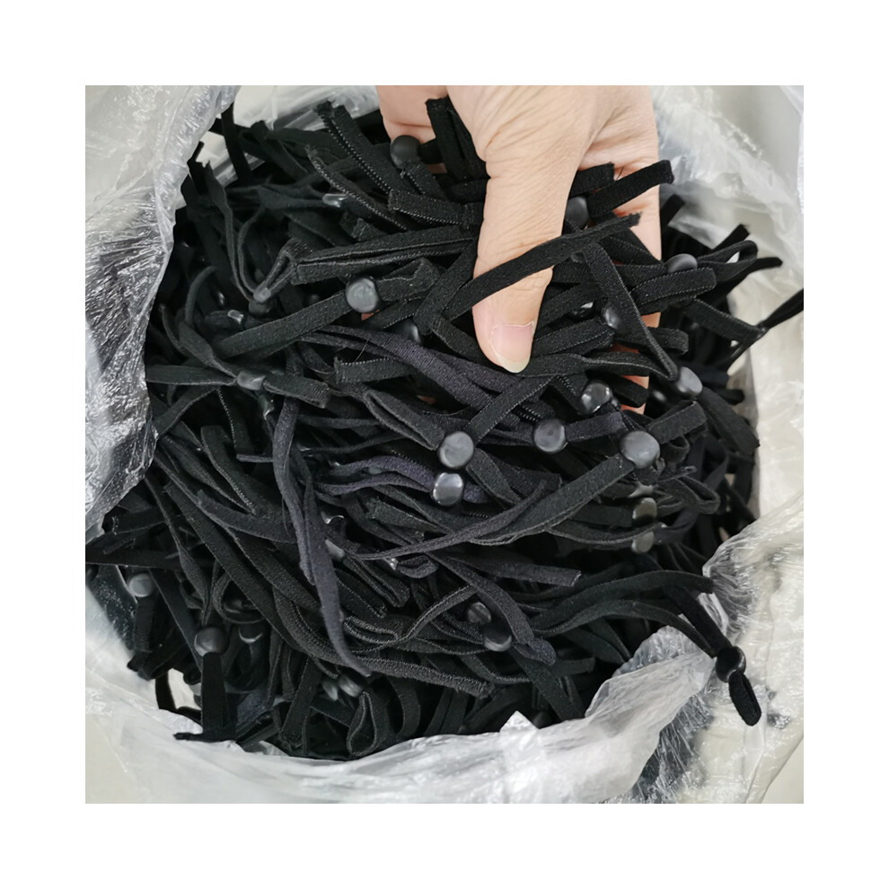 (Black, 100Pcs) 5Mm Adjustable Face Cover Rope Diy Braided Elastic Band Drawstring Knitting Tape 320997803331