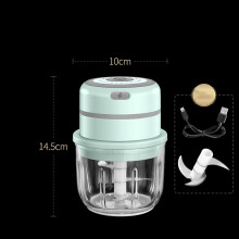 (Green L) Mini USB Electric Garlic Masher Wireless Press Mincer Vegetable Chili Meat Grinder Food Chopper Kitchen Tools