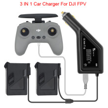 3 IN 1 Car Charger Dual Battery Remote Controller Charging Hub For DJI FPV Drone