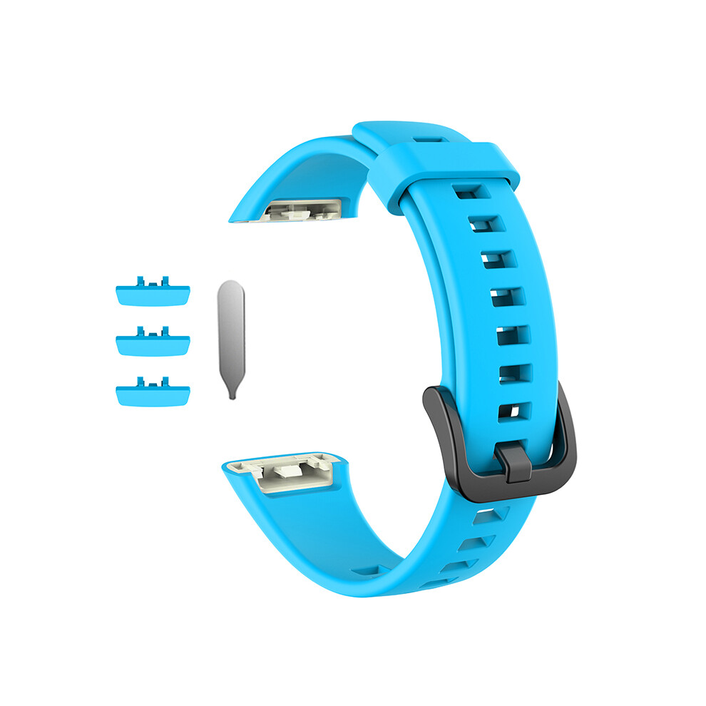 Sky Blue (Sky Blue) For Huawei Honor Band 6 Silicone Strap Replacement Wristband Solid Color Watchband
