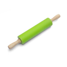 (green) Non-stick Silicone Rolling Pin Cake Dough Roller Pizza Pasta Baking Kitchen Tool