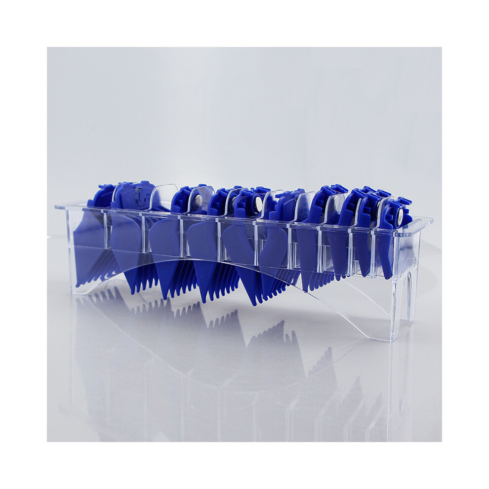 Blue (Blue) 10Pcs Magnetic Hair Clipper Cutting Guides Guards Limit Combs Set For Wahl
