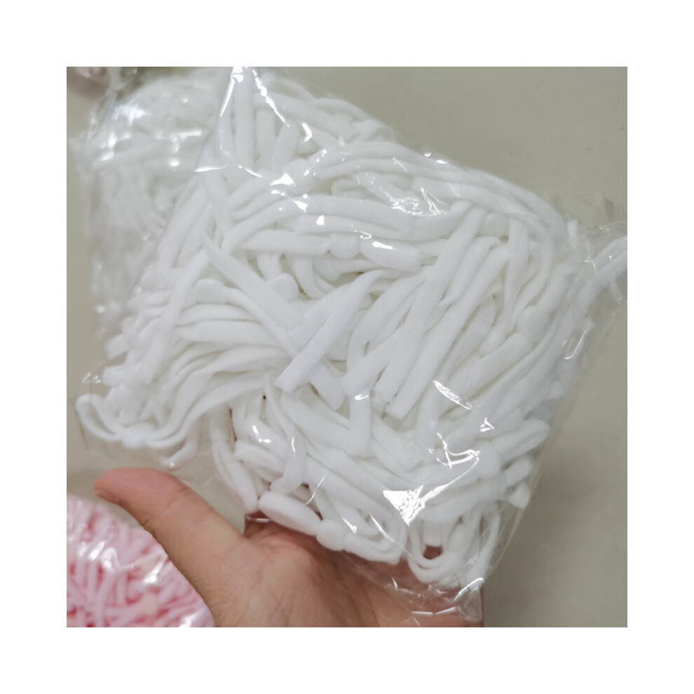 (White, 100Pcs) 5Mm Adjustable Face Cover Rope Diy Braided Elastic Band Drawstring Knitting Tape 320997803317