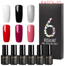 (RATC6-10) 6PCS ROSALIND Gel Nail Polish Set Series UV Lacquer Varnish Set For Art Desgin Manicure Top And Base
