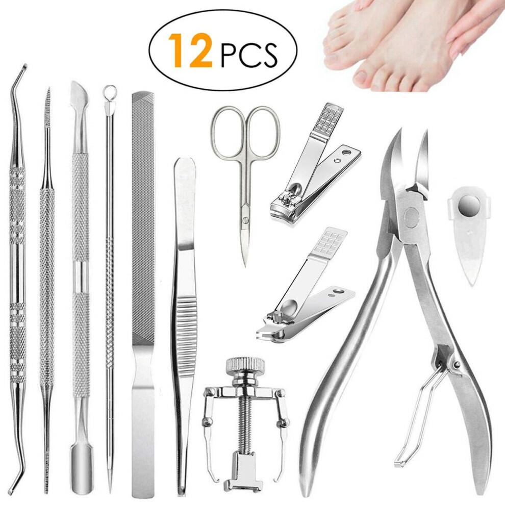 12Pcs Ingrown Toenail Corrector Tool Treatment Nail Clipper Set Pedicure Kit 110691487445