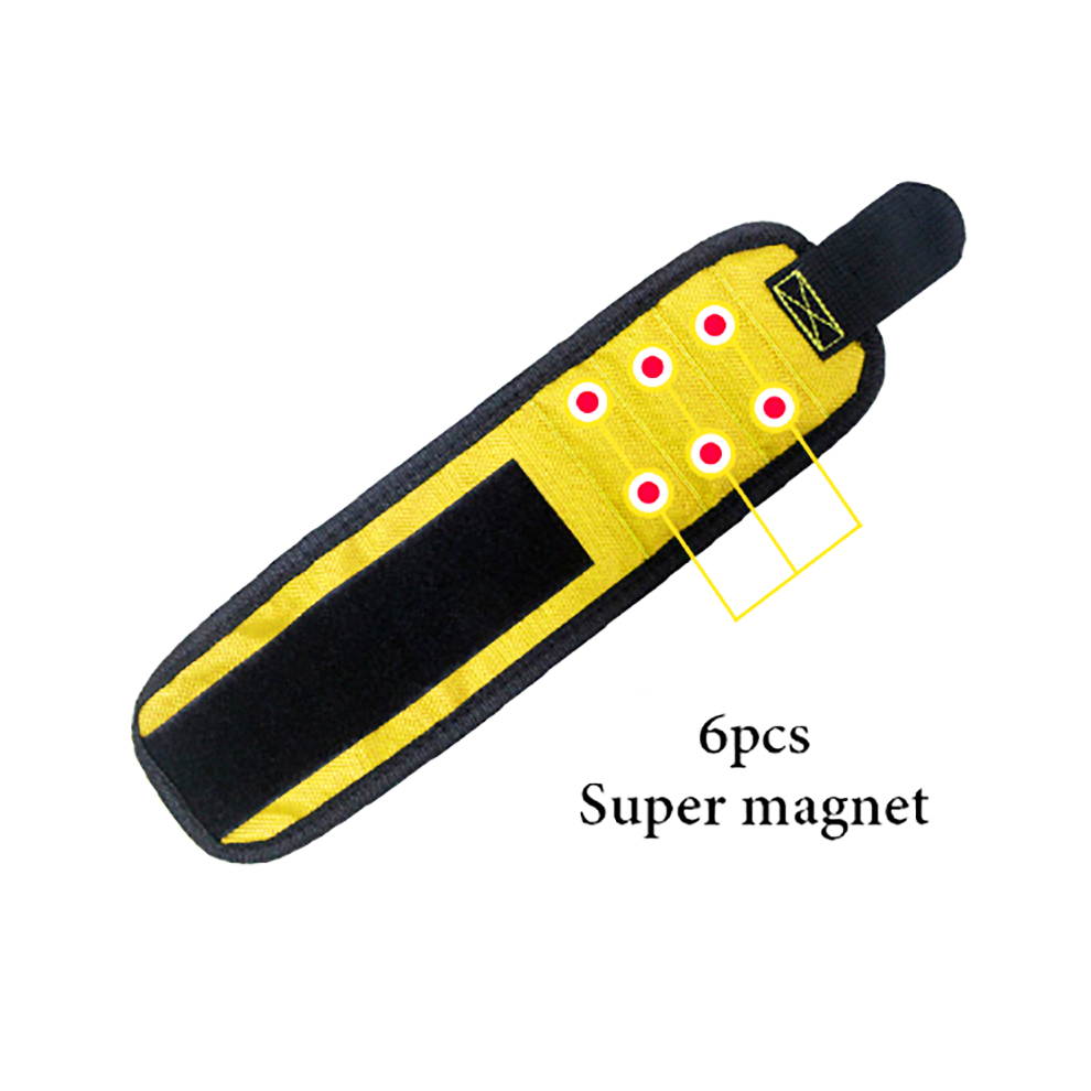 (Yellow) Magnetic Wristband Bracelet Wrist Strap Holding Screws Nails For Diy Handyman 320997810650