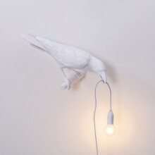 (AU Left white) Plastic Bird Shape Wall Sconce Lamp LED Night Light Fixtures For Bedroom Bedside