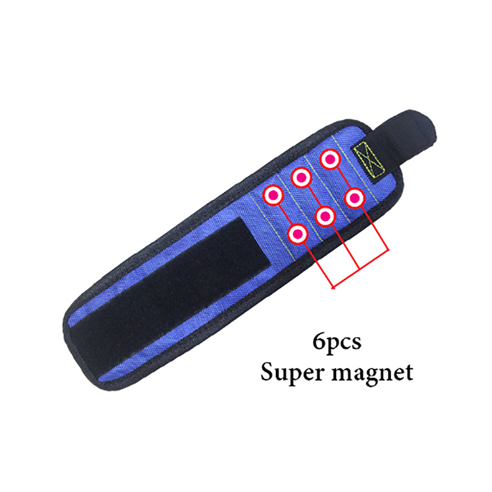 (Blue) Magnetic Wristband Bracelet Wrist Strap Holding Screws Nails For Diy Handyman 320997810667