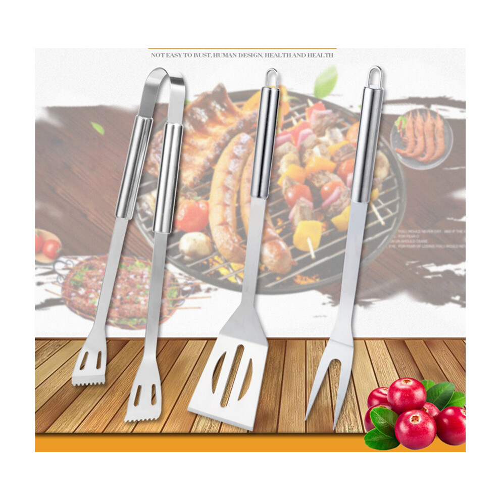 3Pcs Outdoor Stainless Steel Fork Shovel Bbq Grill Barbecue Tools With Nylon Bag 320997806462