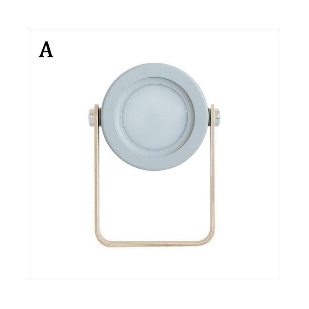 () Wooden Handle Portable Lantern Reading Lamp Foldable Led Rechargeable Table Cyan/Light 320997812890