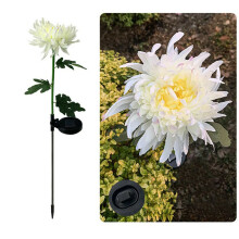 (White) 1PC LED Solar Power Chrysanthemum Shape Landscape Lights Outdoor Garden Lawn Path Lamp Courtyard Ornament