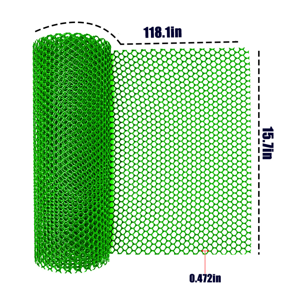 (Green) 15.7"*10Ftchicken Wire Fence Mesh Hexagonal Fencing Wire For Gardening Poultry Fencing 413590603610