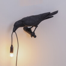 (EU Black right) Plastic Bird Shape Wall Sconce Lamp LED Night Light Fixtures For Bedroom Bedside