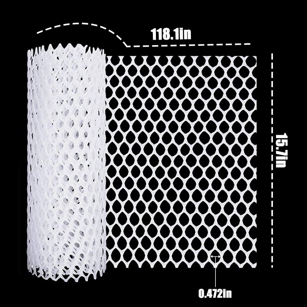 (White) 15.7"*10Ftchicken Wire Fence Mesh Hexagonal Fencing Wire For Gardening Poultry Fencing 413590603603