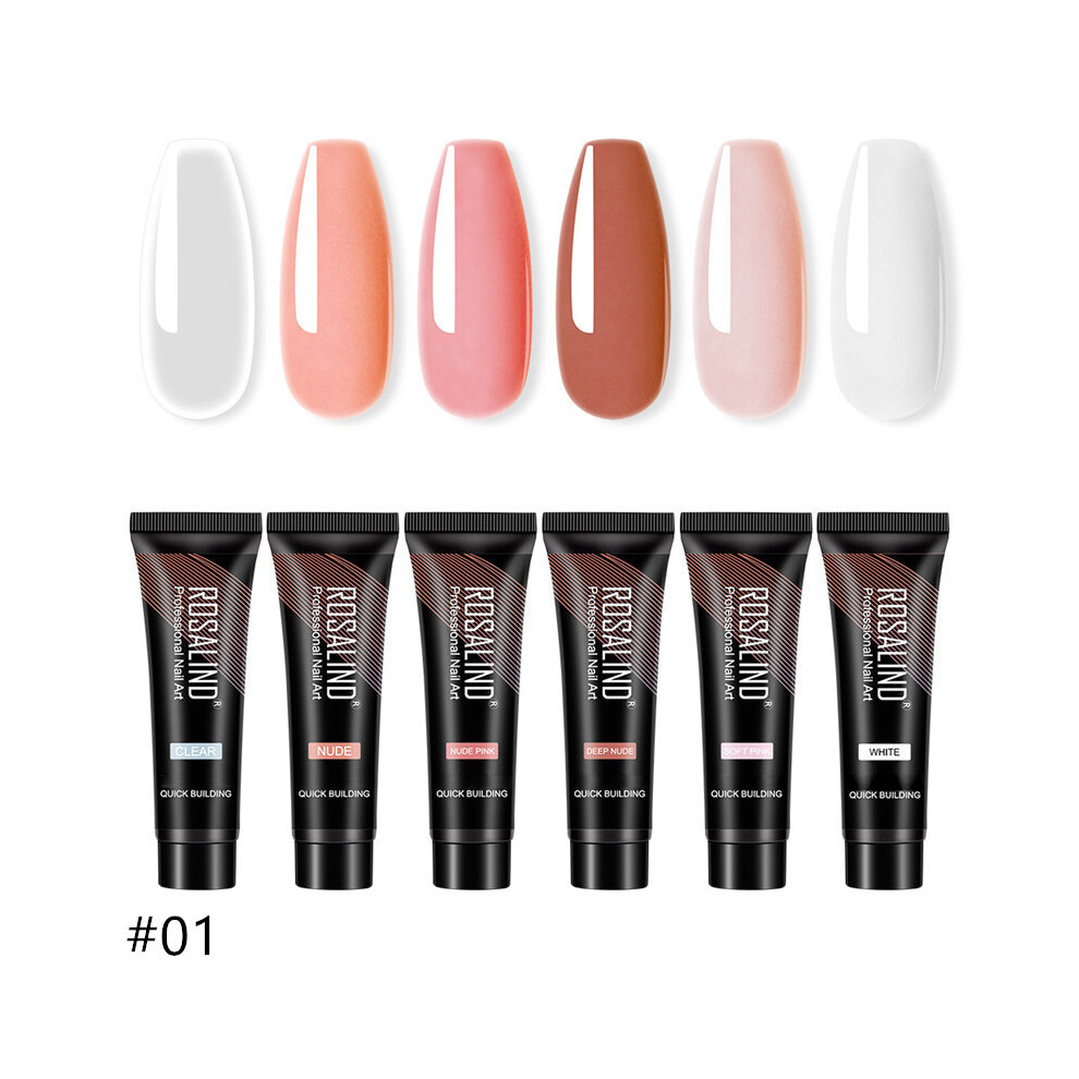 (#01) ROSALIND Glitter Poly Nail Gel Polish Set For Nail Art Extension Builder Manicure