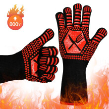 (Knife and fork shape) 1pc Heat Resistant BBQ Gloves Pot Burn Fire Proof Glove Kitchen Holder Cooking 800??