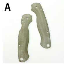 (A) 1 Pair Custom Micarta Material Handle Patches Grips Scales for Spyderco C81 Paramilitary 2 Folding Knife