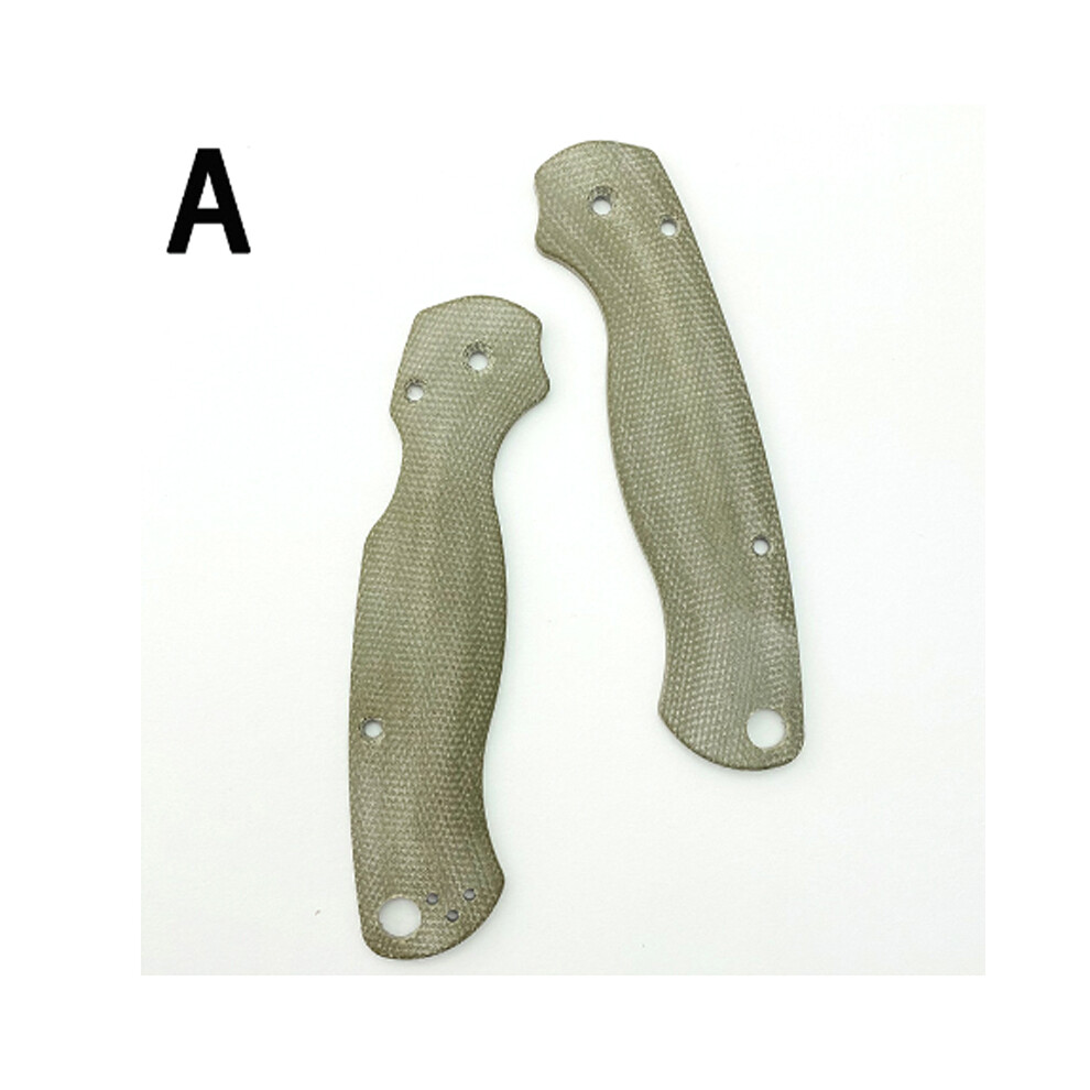 (A) 1 Pair Custom Micarta Material Handle Patches Grips Scales for Spyderco C81 Paramilitary 2 Folding Knife