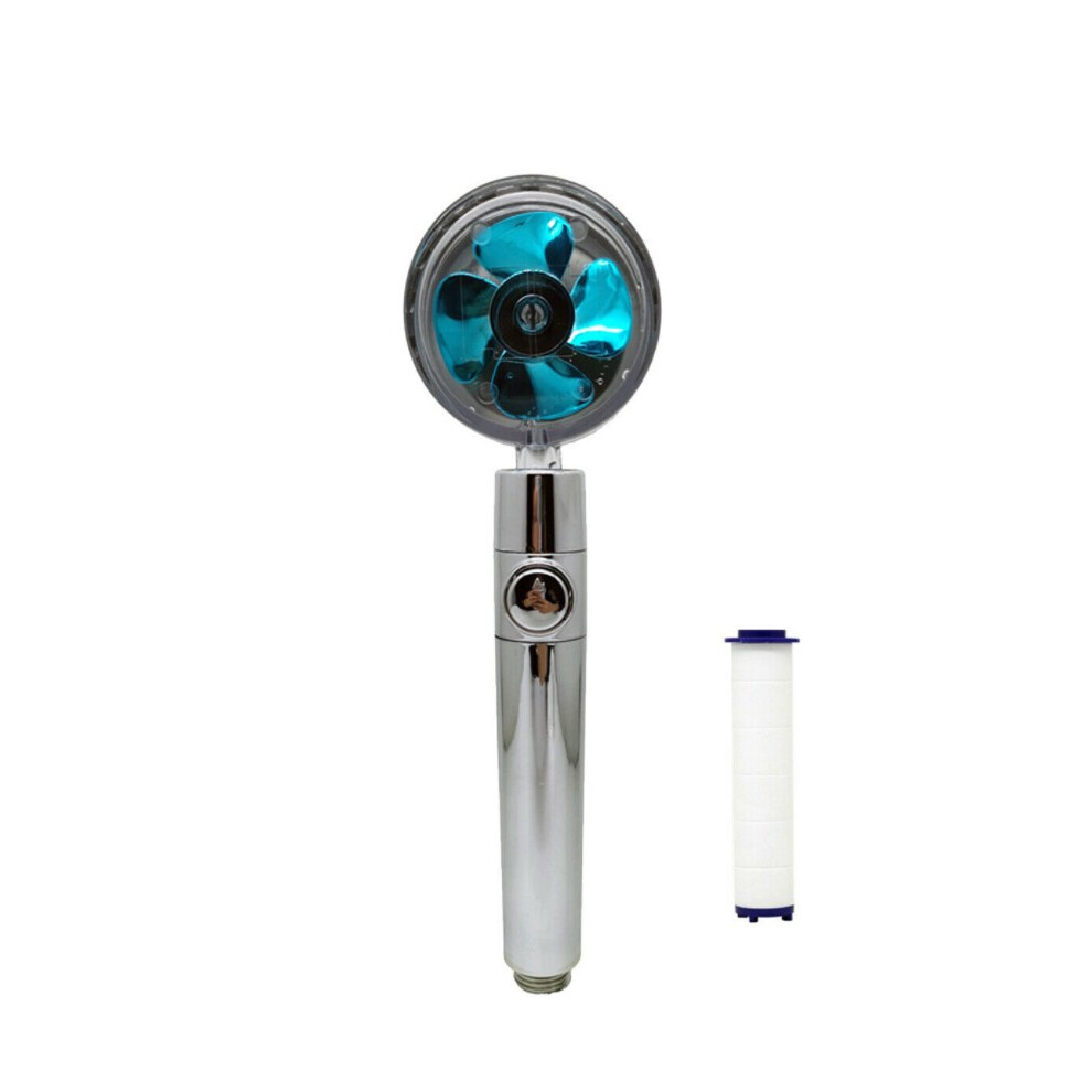 (Blue) High Pressure Shower Head 360 Rotated Water Saving Handheld Shower Head Spray +Filter 320997816607