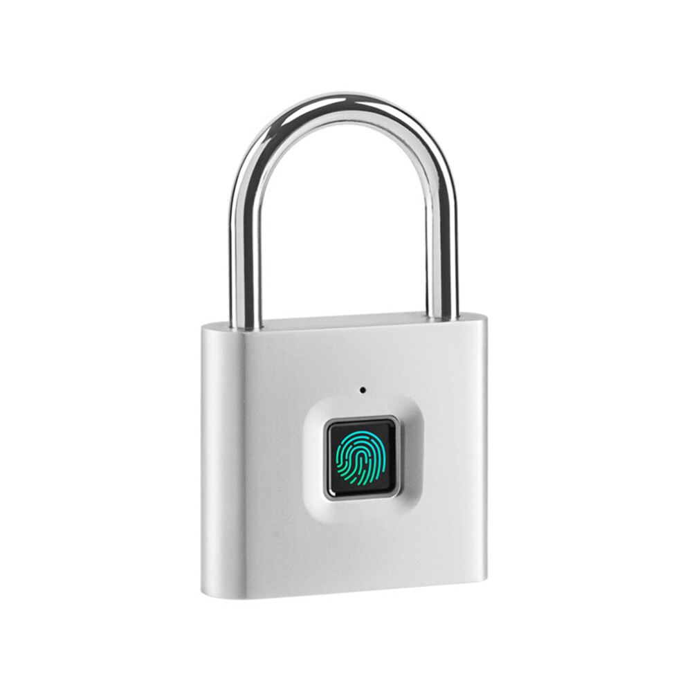 (White) Smart Fingerprint Padlock Student Dormitory Warehouse Cabinet Anti-Theft Lock White 320997812142