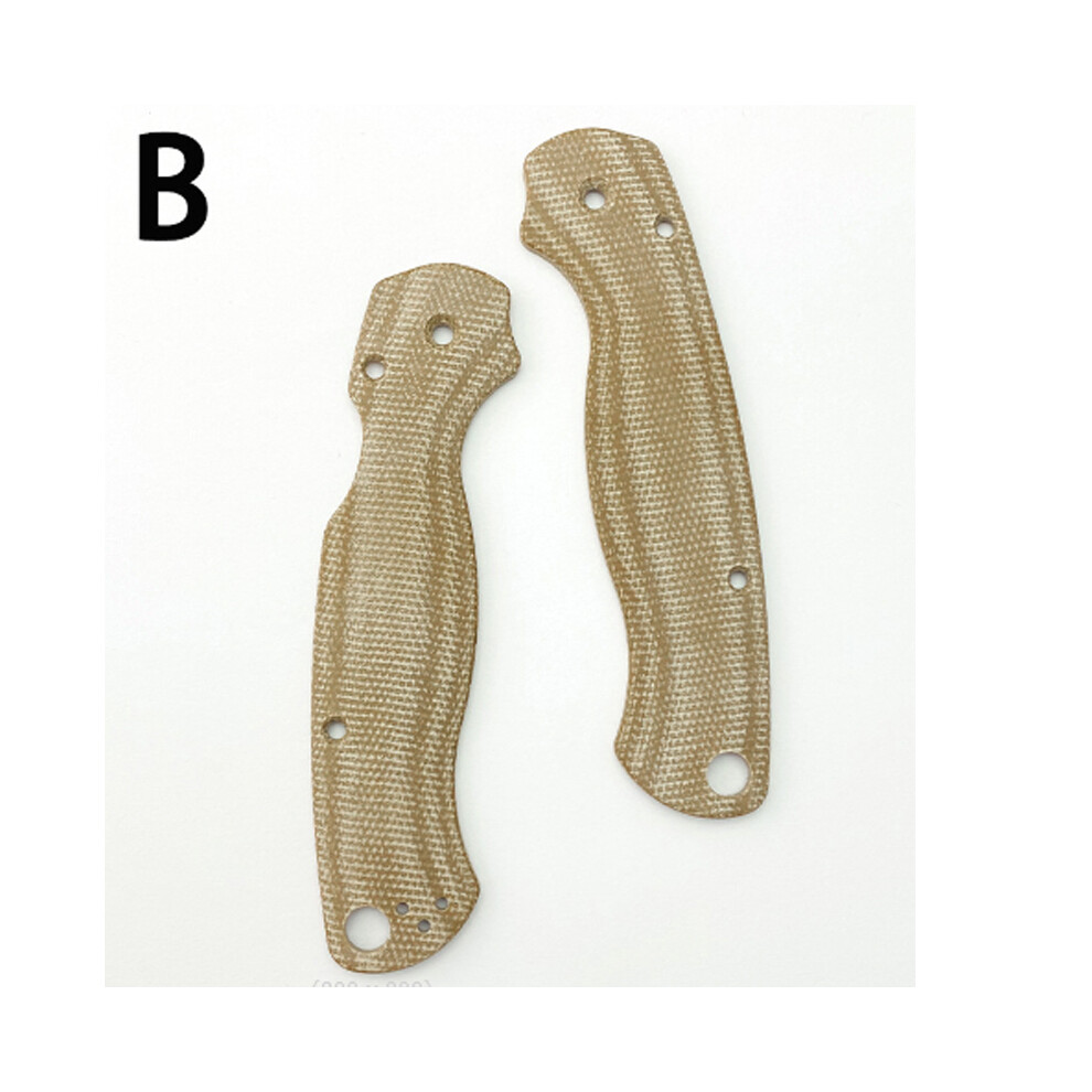 (B) 1 Pair Custom Micarta Material Handle Patches Grips Scales for Spyderco C81 Paramilitary 2 Folding Knife