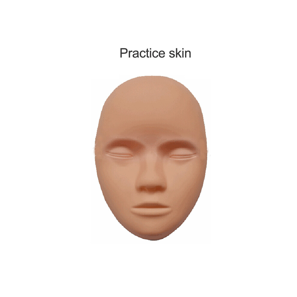 (Head Mold) Permanent 5D Tattoo Practice Skin Microblading Eyebrow Lip Training Soft Silicone Mannequin Doll Face Head