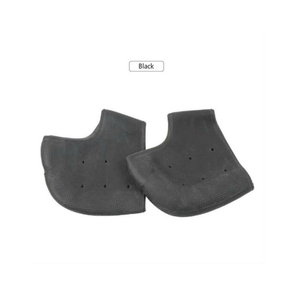 Black (Black) 2Pcs Silicone Gel Elastic Heel Socks Cracked Foot Moisturizing Skin Care