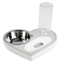 (gray) 500ml Automatic Pet Feeder & Water Dispenser Set for Cats & Dogs - Detachable Food Bowl