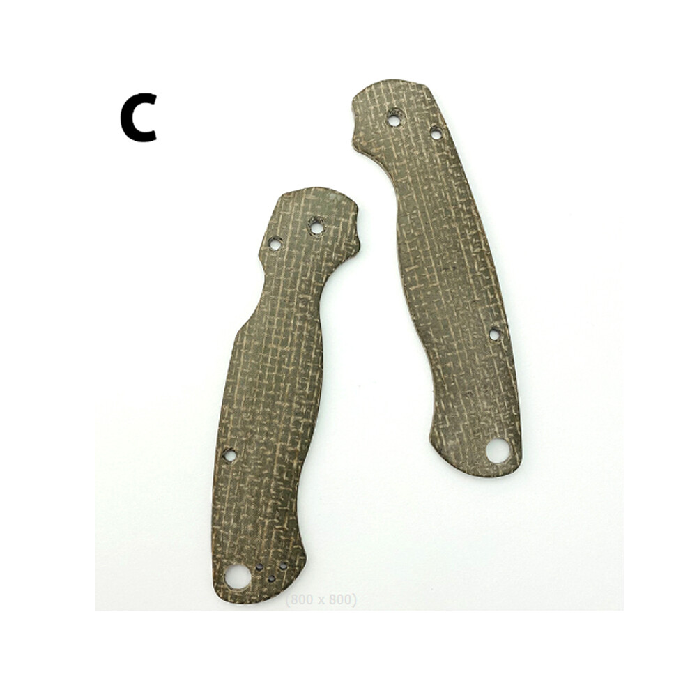 (C) 1 Pair Custom Micarta Material Handle Patches Grips Scales for Spyderco C81 Paramilitary 2 Folding Knife