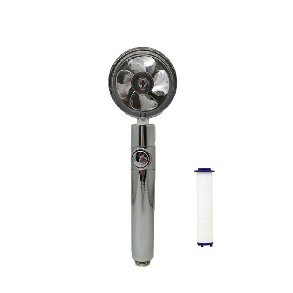 (Silver) High Pressure Shower Head 360 Rotated Water Saving Handheld Shower Head Spray +Filter 320997816621