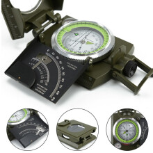 NEW Pocket Professional Military Army Metal Sighting Compass Clinometer Camping