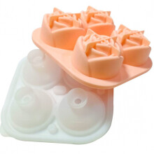 (Pink rose) Maker Round Sphere Tray Mold Cube Whiskey Ball Silicone