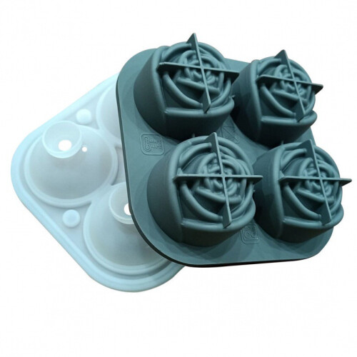 (Grey rose) Maker Round Sphere Tray Mold Cube Whiskey Ball Silicone