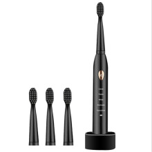 (Black) Wireless Base Electric Toothbrush Adult Rechargeable Automatic Sonic Soft Bristle