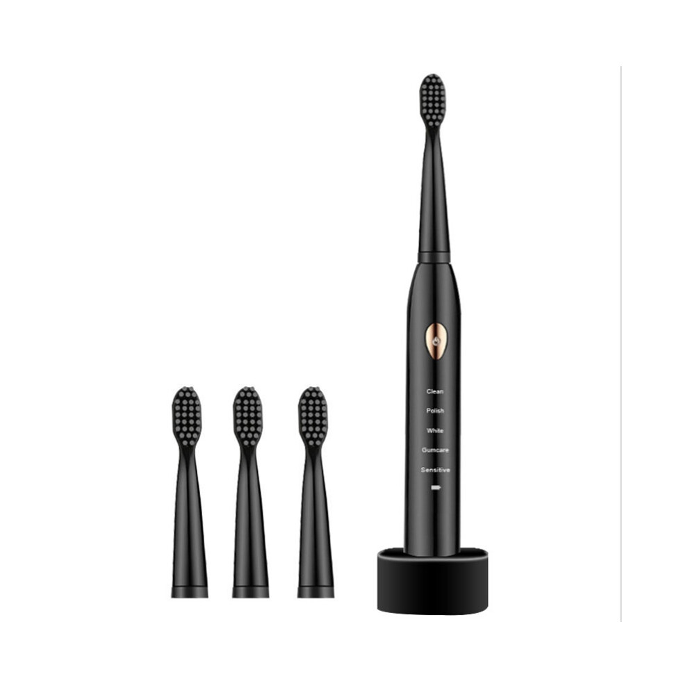 Black (Black) Wireless Base Electric Toothbrush Adult Rechargeable Automatic Sonic Soft Bristle