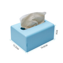 (Light blue) Wall-mounted Tissue Box Household Punch-Free Innovative Waterproof Paper Towel Case