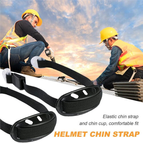 Universal Helmet Chin Strap, Black Elastic Chin Strap and Multi-Point Adjustable Chin Cup 4pcs
