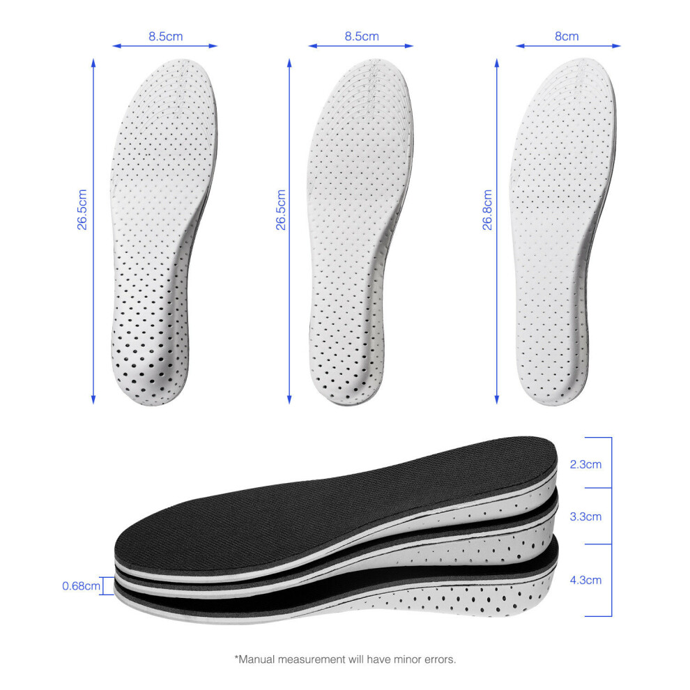 (2cm) Memory Foam Heightening Insole Air Cushion Invisible Height Increase Insoles Shoe Inserts Heel Lifts Pad Taller