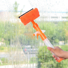 (Orange) 3 In 1 Multi-Purpose Window Glass Cleaner Water Sprayer Scraper Wiper Towel