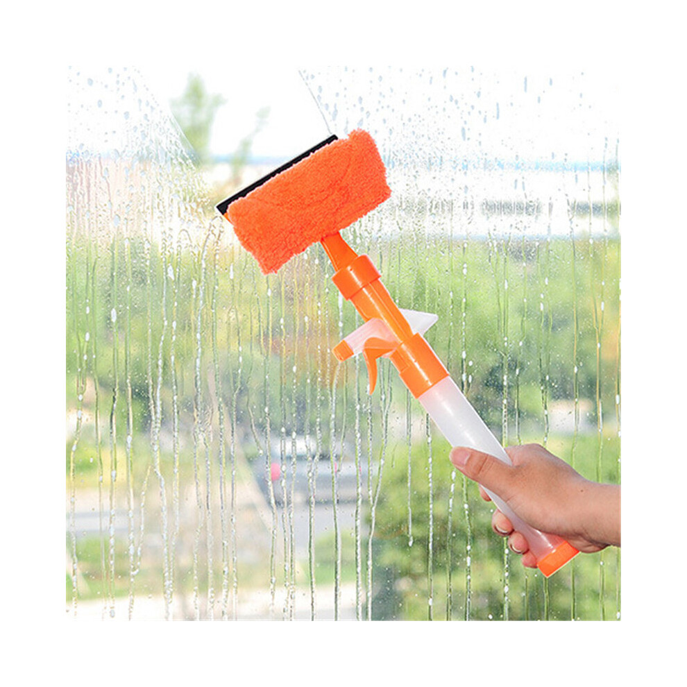 (Orange) All-In-One Water Spraying Glass Cleaner, Scraper & Wiper For Window Cleaning 113121554694