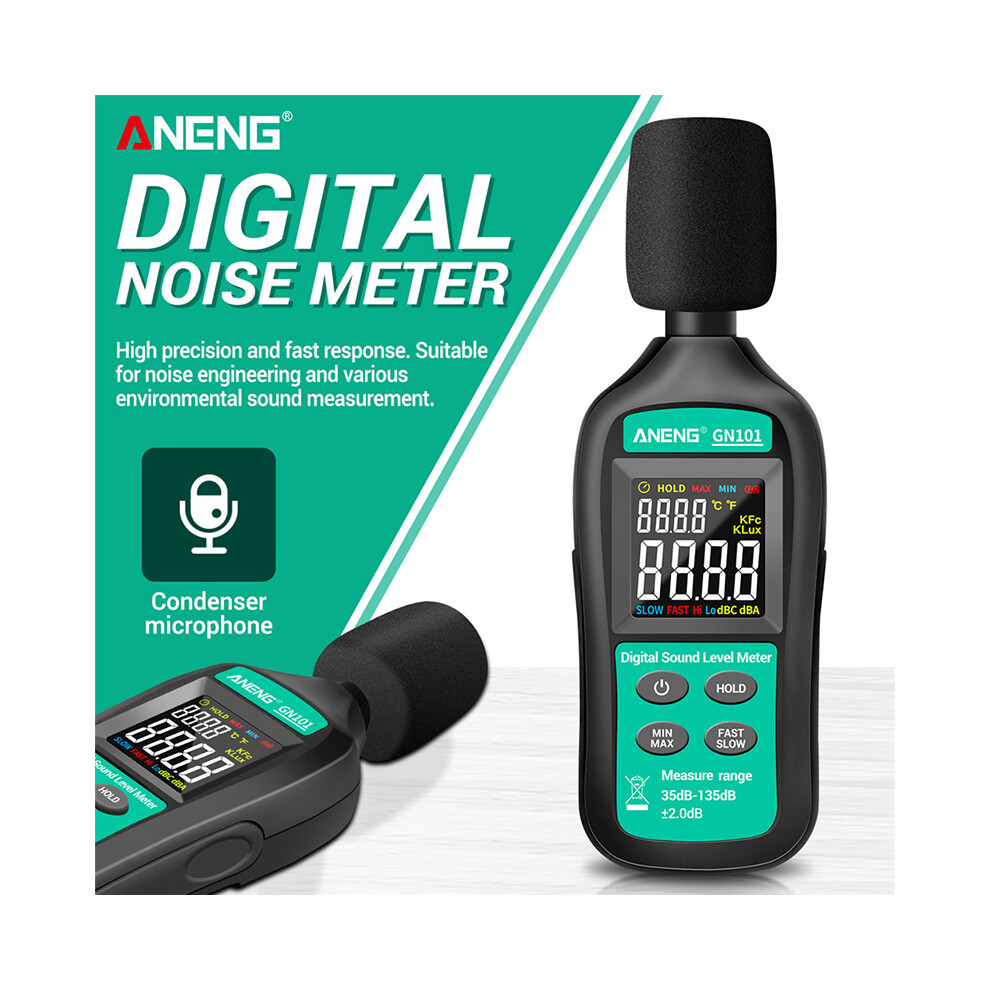Aneng Gn101 Digital Noise Meter Measurement 35-135 Db Intelligent Sound Level Tester Decibel Logger 320997837022