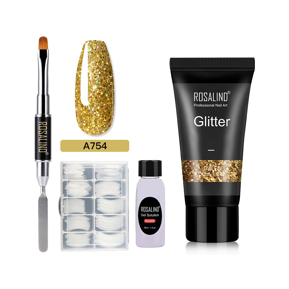 (A754) ROSALIND Glitter Poly Nail Gel Polish Set For Nail Art Extension Builder Manicure