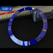 (Blue+gold) Ceramic Bezel Insert For Seiko skx007/009 Watch Accessories MOD Engraved 38mm
